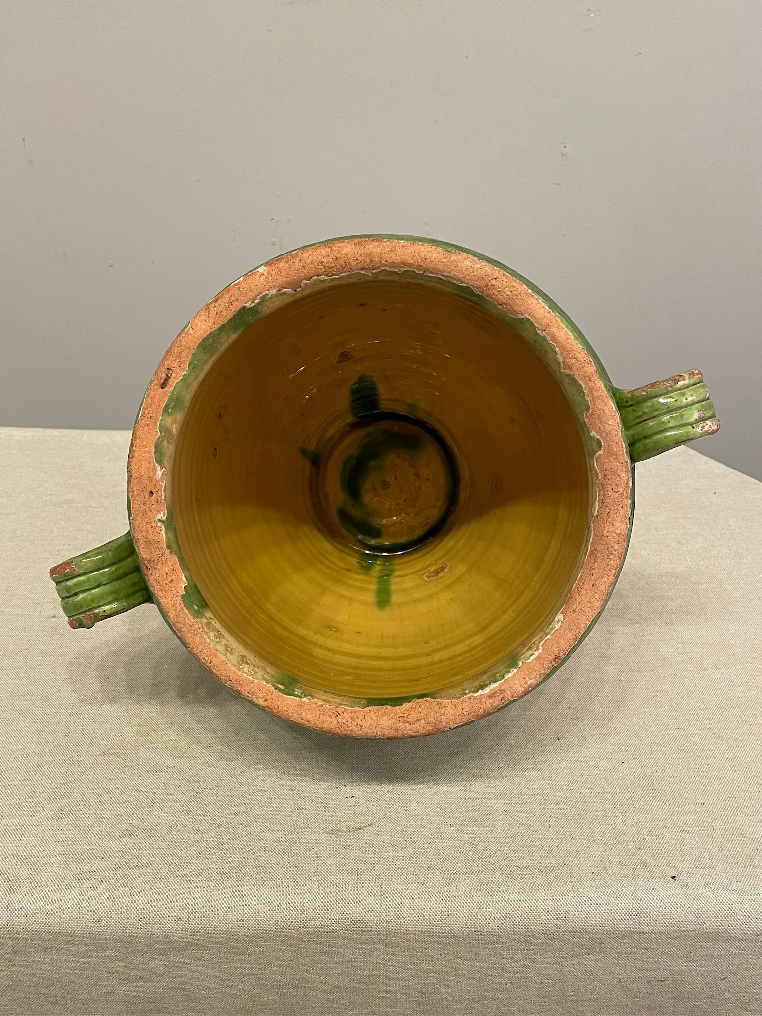 20th Century Late 20th c Green Glazed Pottery from France For Sale