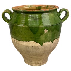 Late 20th c Green Glazed Pottery from France
