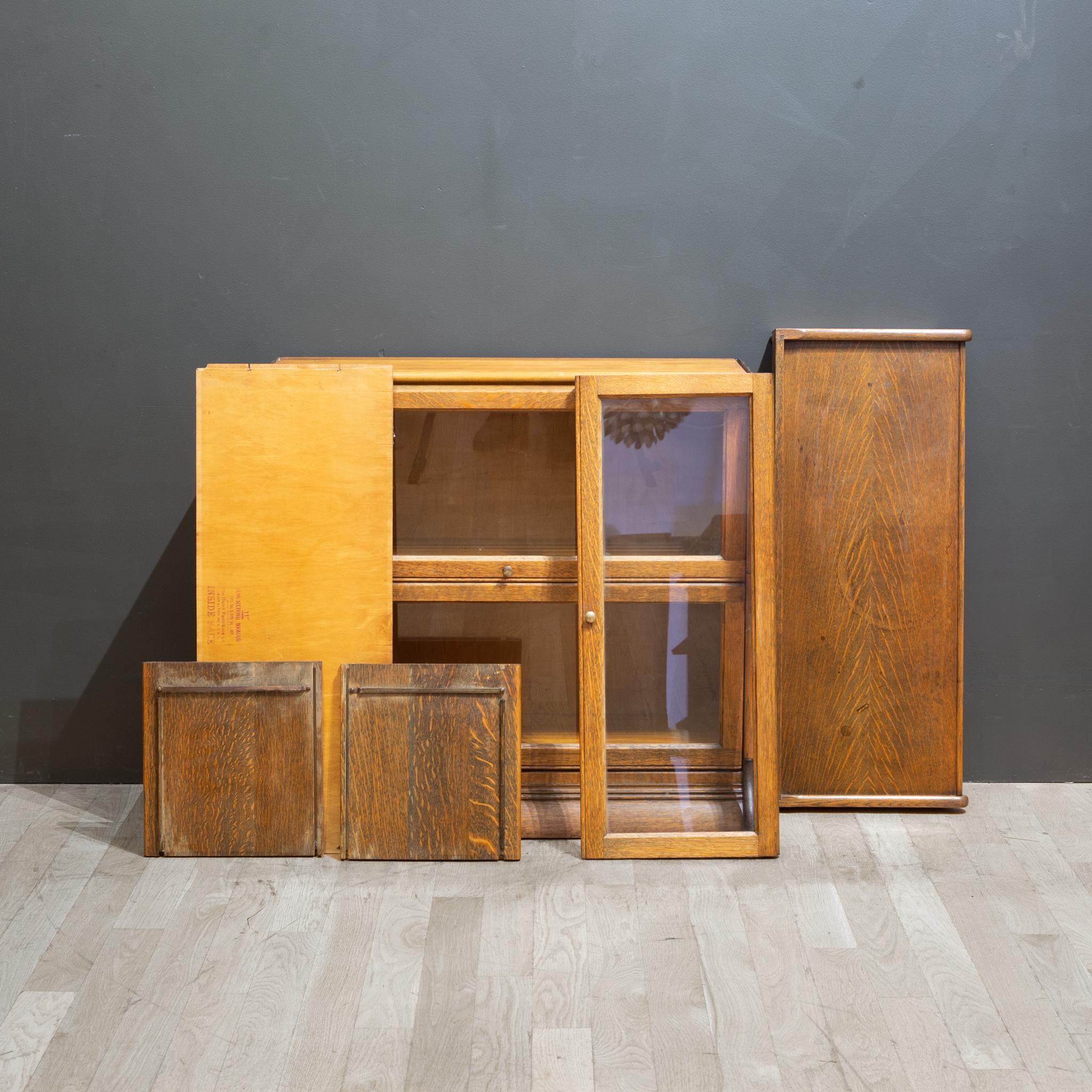 Late 19th c. Gunn Furniture Co. 3 Stack Lawyer's Bookcase c.1899 2