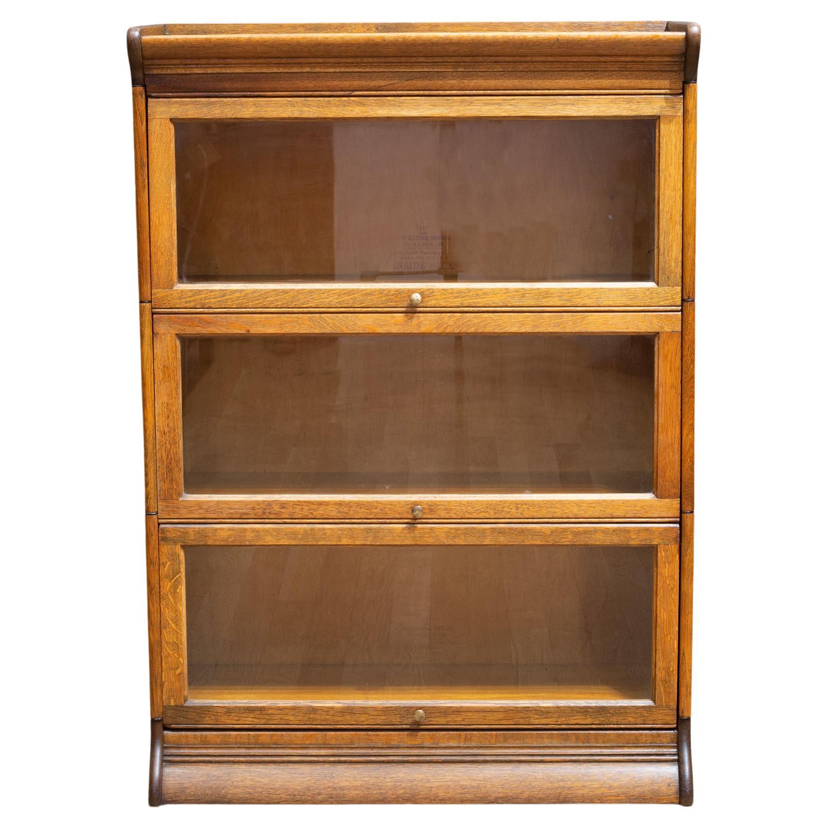 Late 19th c. Gunn Furniture Co. 3 Stack Lawyer's Bookcase c.1899