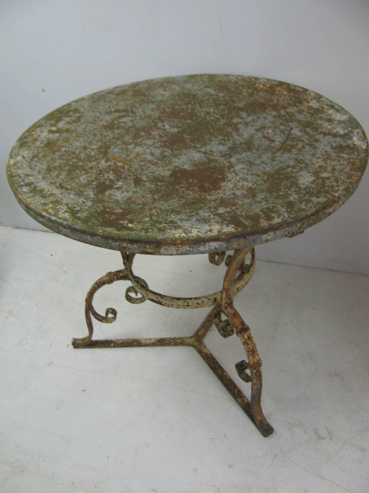 Neoclassical Late 19th Century Hand-Wrought Iron Garden Table