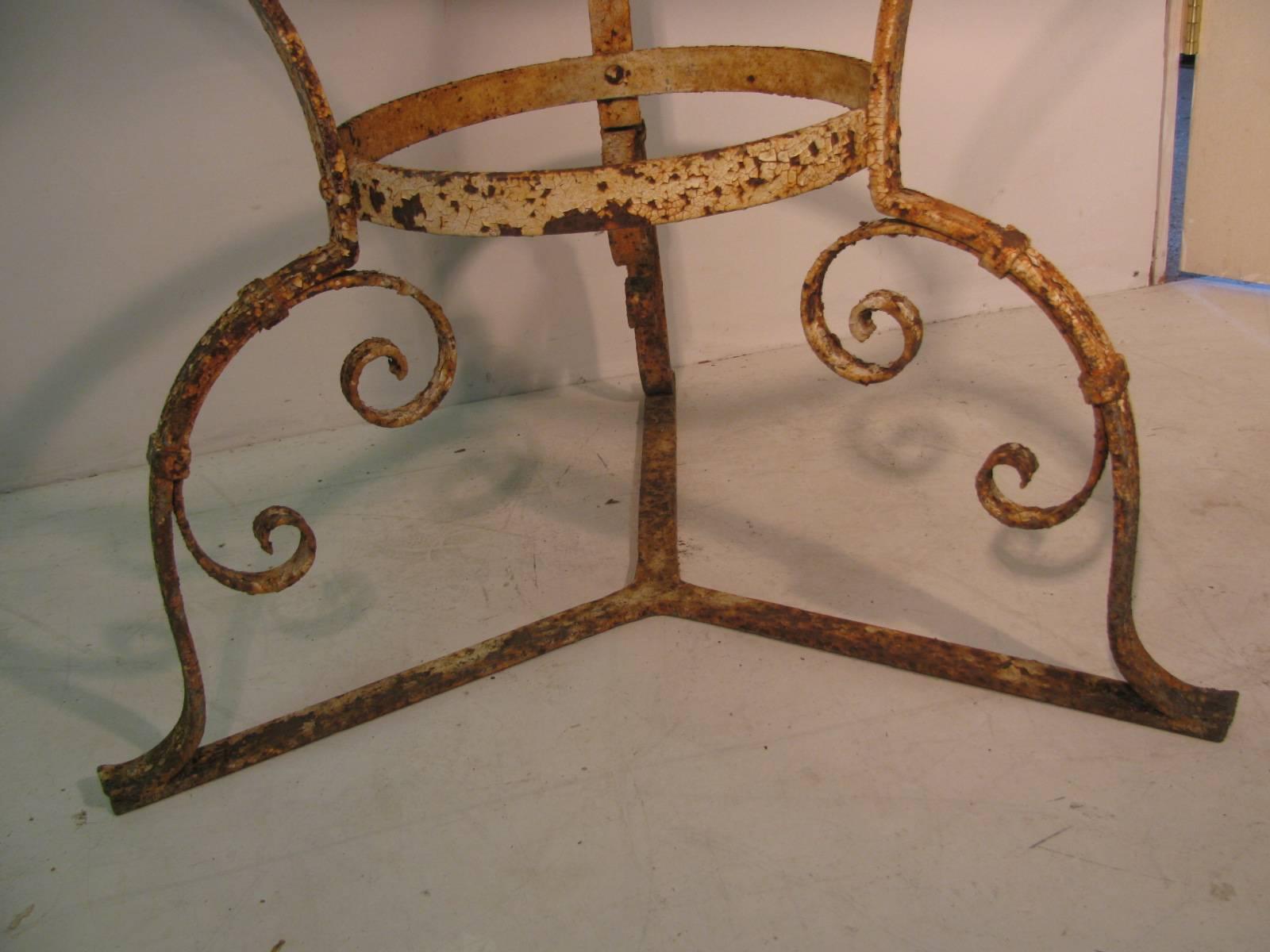 Steel Late 19th Century Hand-Wrought Iron Garden Table