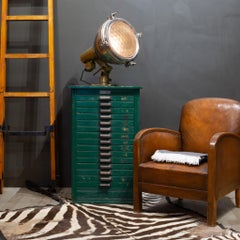 Late 19th C. Industrial Green Typesetter's 15 Drawer Cabinet C.1890