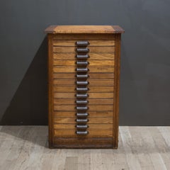 Late 19th C. Industrial Typesetter's 15 Drawer Cabinet C.1890