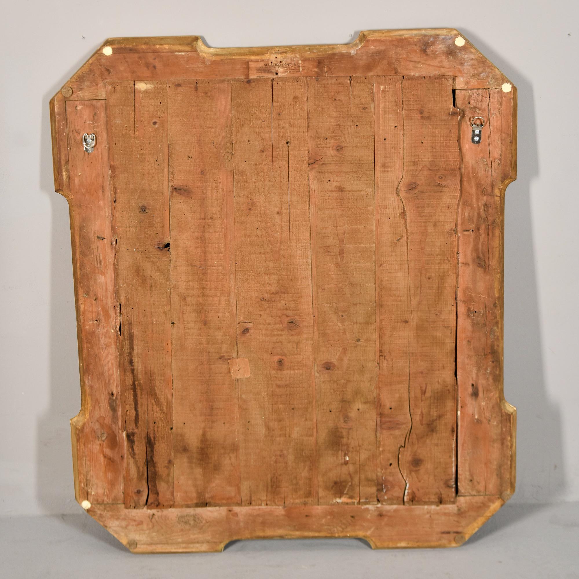 Italienischer gerahmter Spiegel aus Giltwood, Ende 19. 6