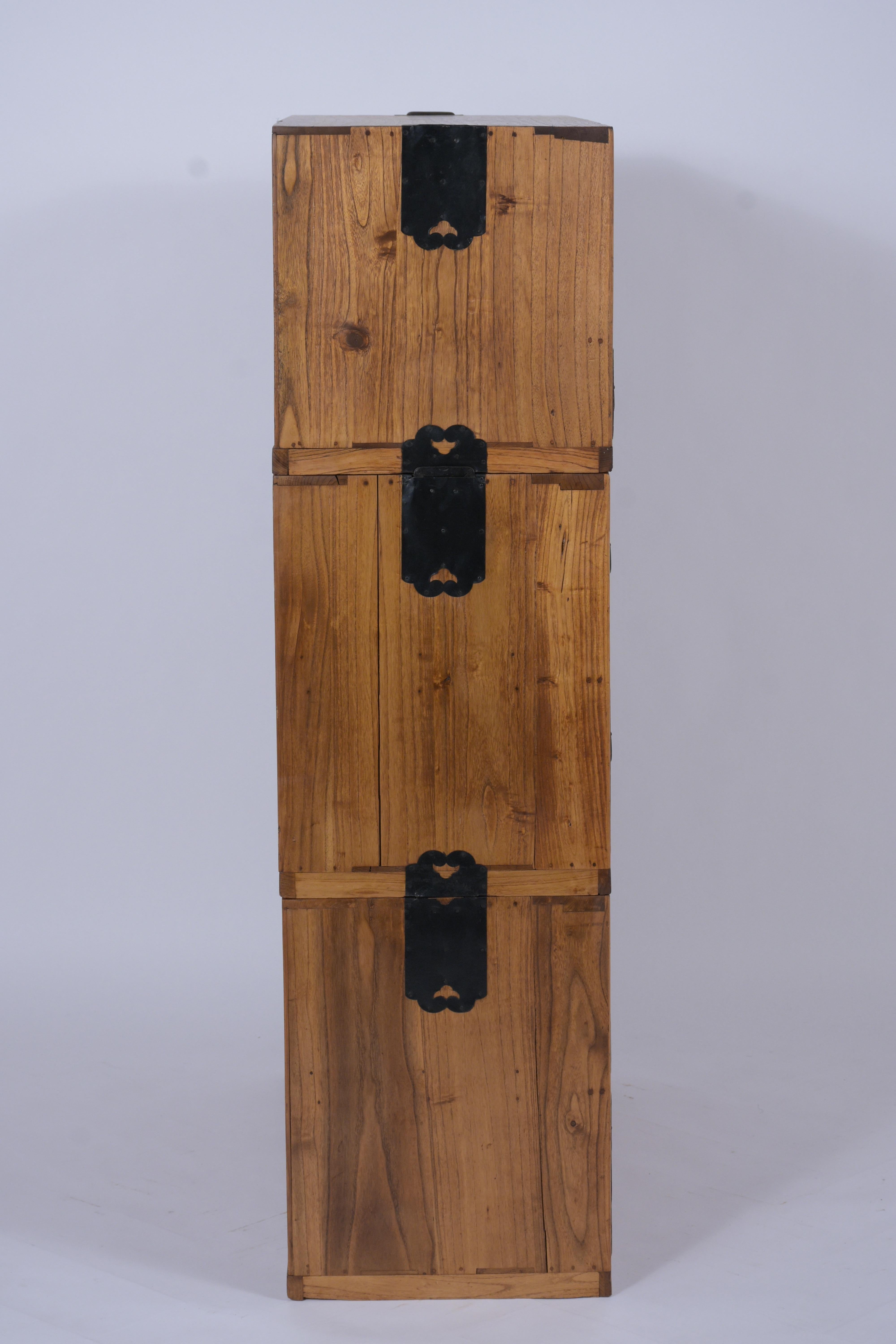 Patinated Late 19th Century Japanese Kimono Kiri Wood