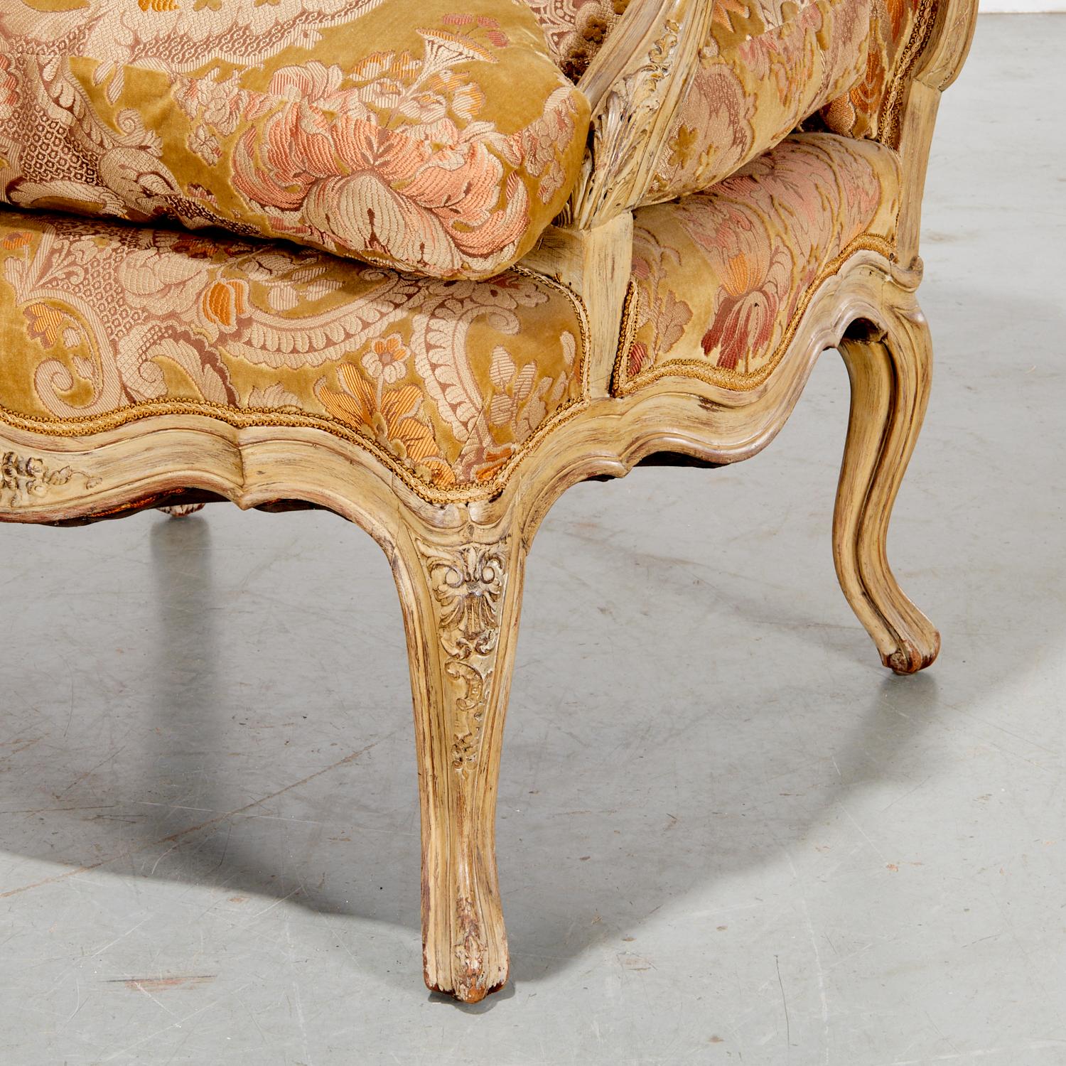 French Late 19th C. Louis XV Style Painted Fauteuil à Oreilles — Iris Apfel Collection For Sale