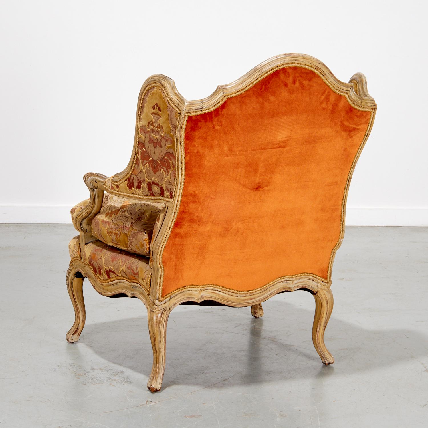 Late 19th C. Louis XV Style Painted Fauteuil à Oreilles — Iris Apfel Collection In Good Condition For Sale In Morristown, NJ