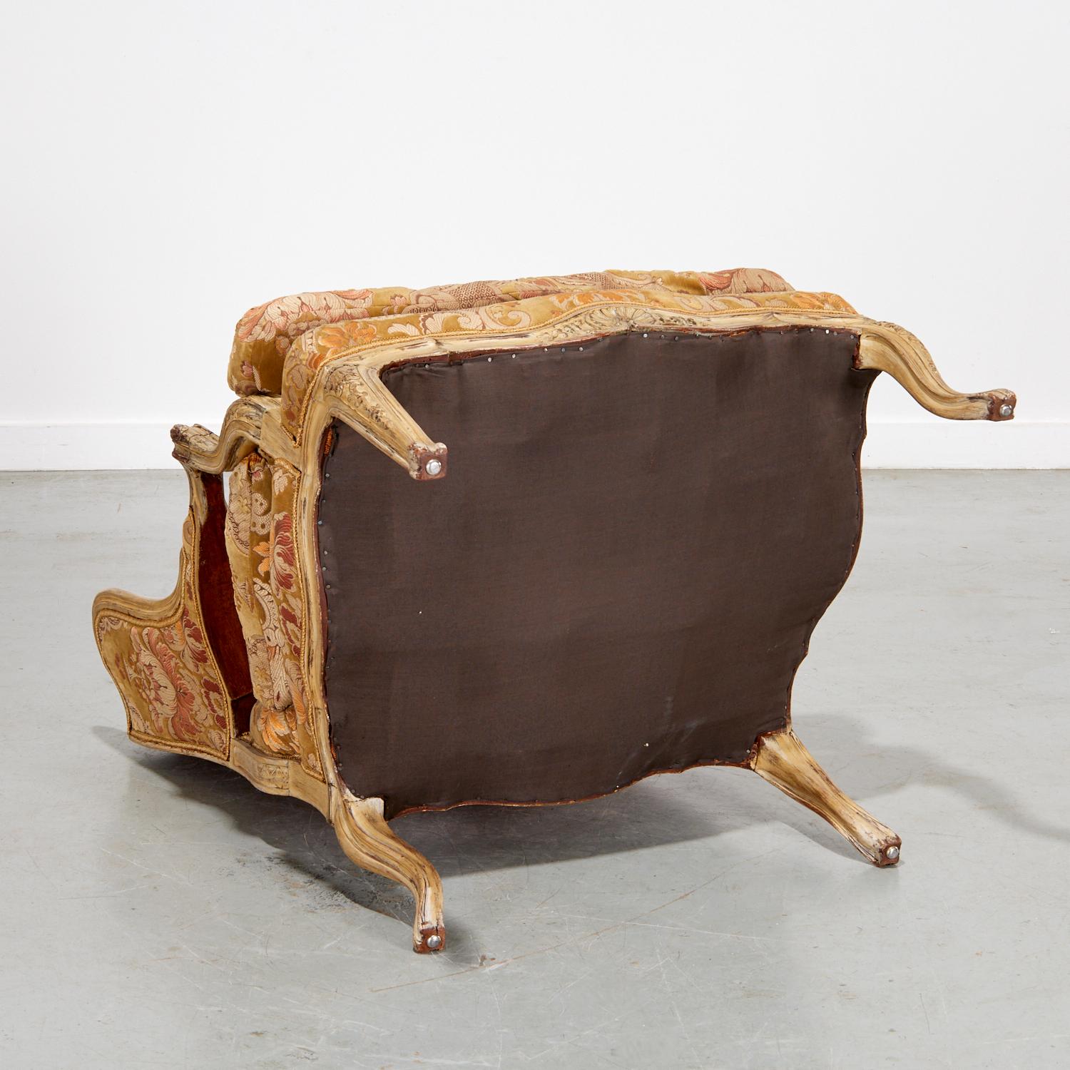 Fabric Late 19th C. Louis XV Style Painted Fauteuil à Oreilles — Iris Apfel Collection For Sale