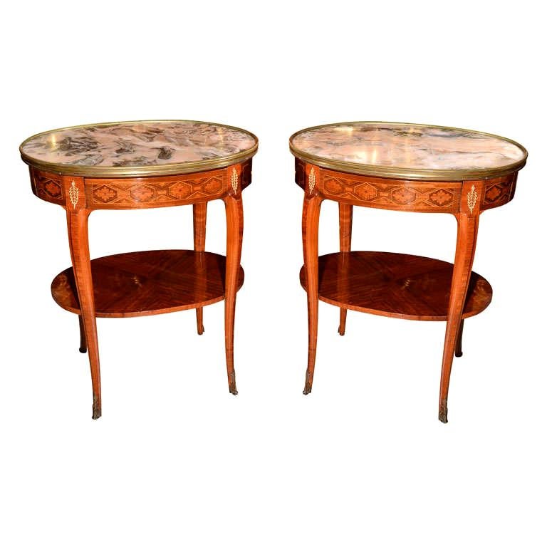 late 19th c Louis  XVI  side tables