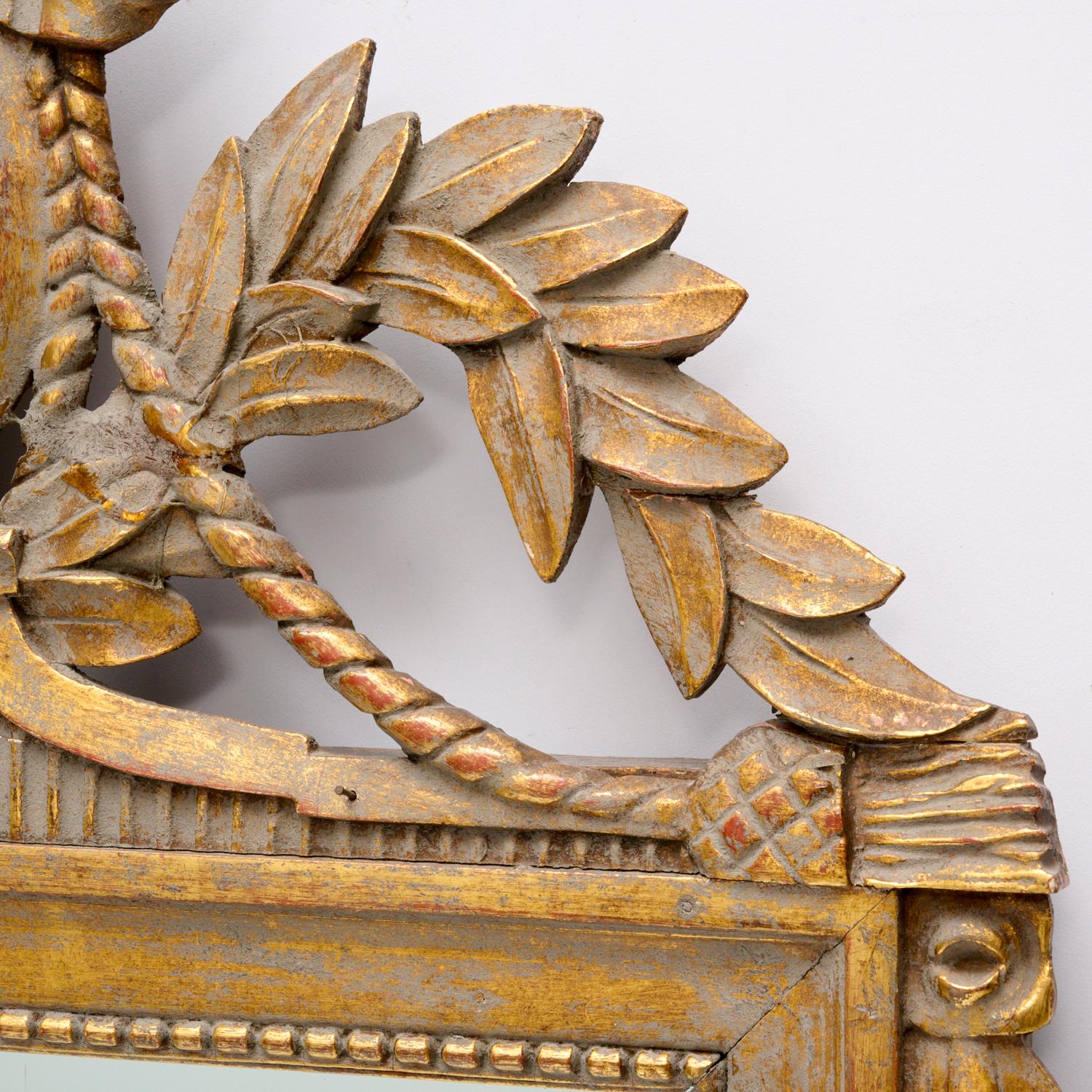 Inconnu Fin du 19e C. A.I.C. Miroir de mariage en bois doré en vente