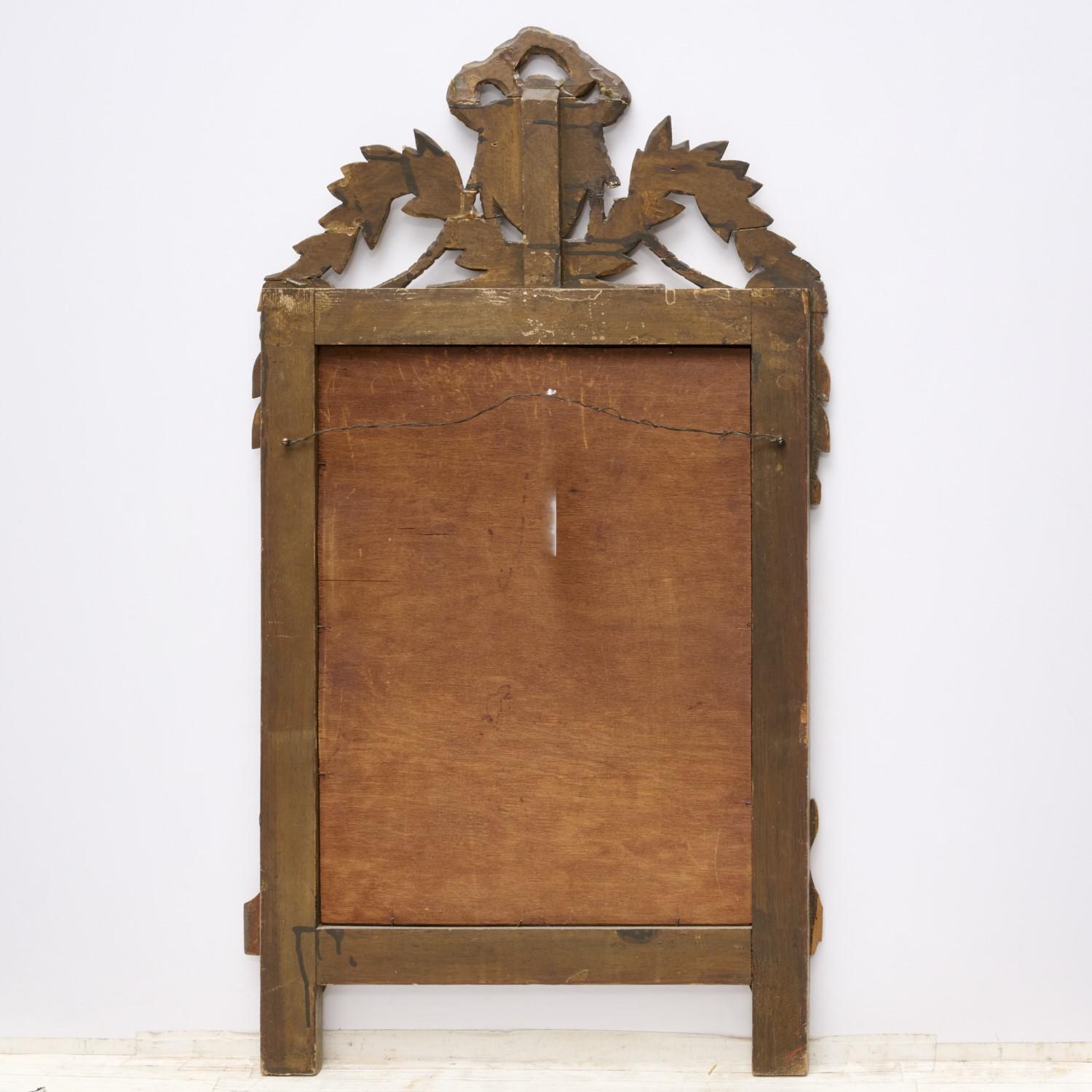 Late 19th C. Louis XVI Style Giltwood Bridal Mirror In Good Condition For Sale In Morristown, NJ