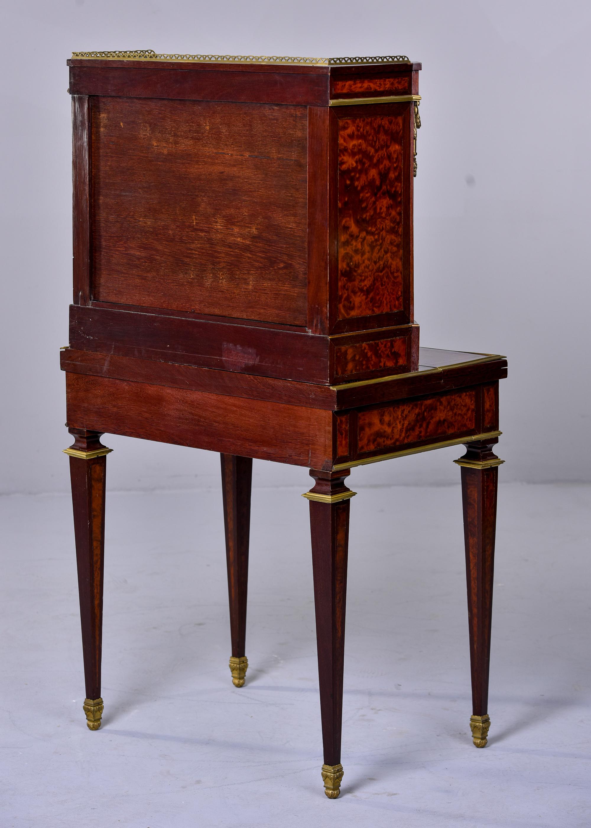 Late 19th C Louis XVI Style Mahogany Desk, Bonheur du Jour 4