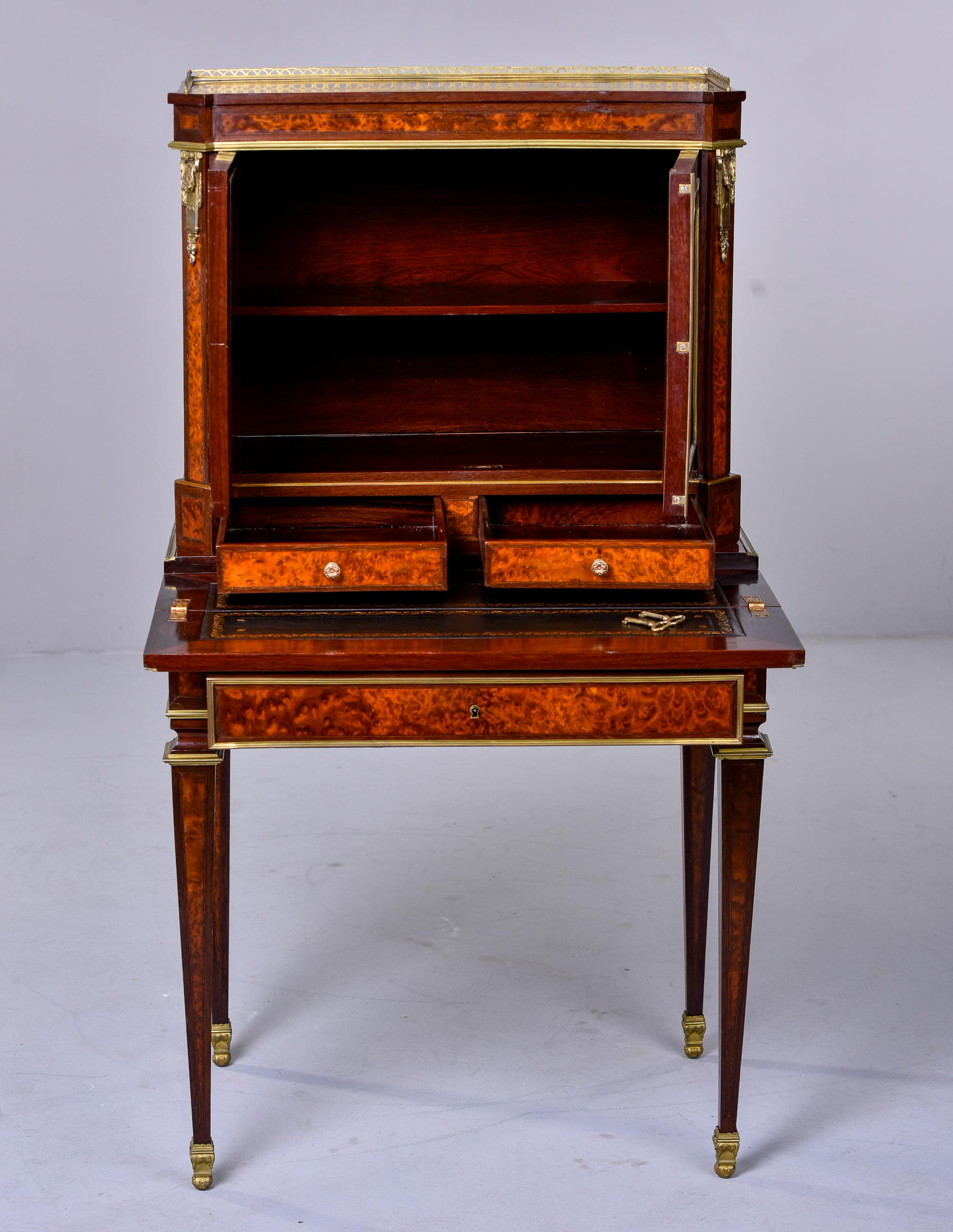 Late 19th C Louis XVI Style Mahogany Desk, Bonheur du Jour 5