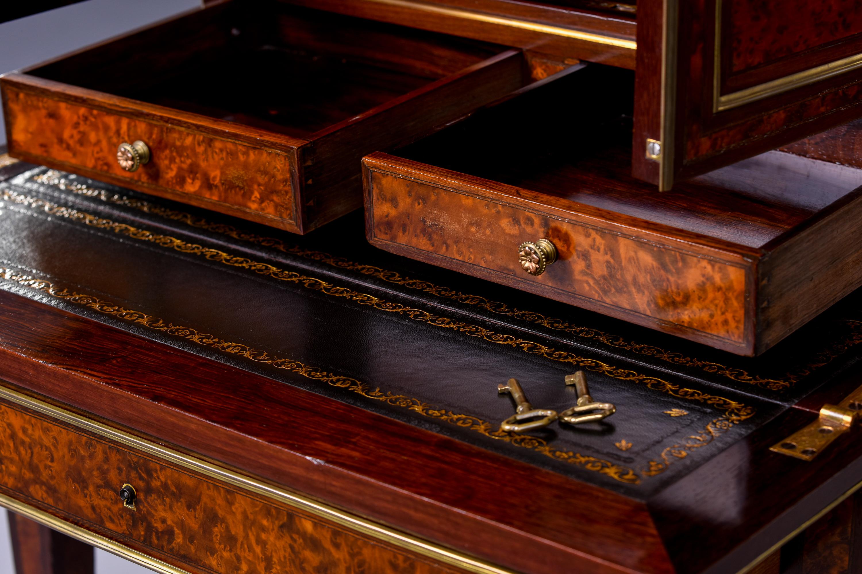 Late 19th C Louis XVI Style Mahogany Desk, Bonheur du Jour 6