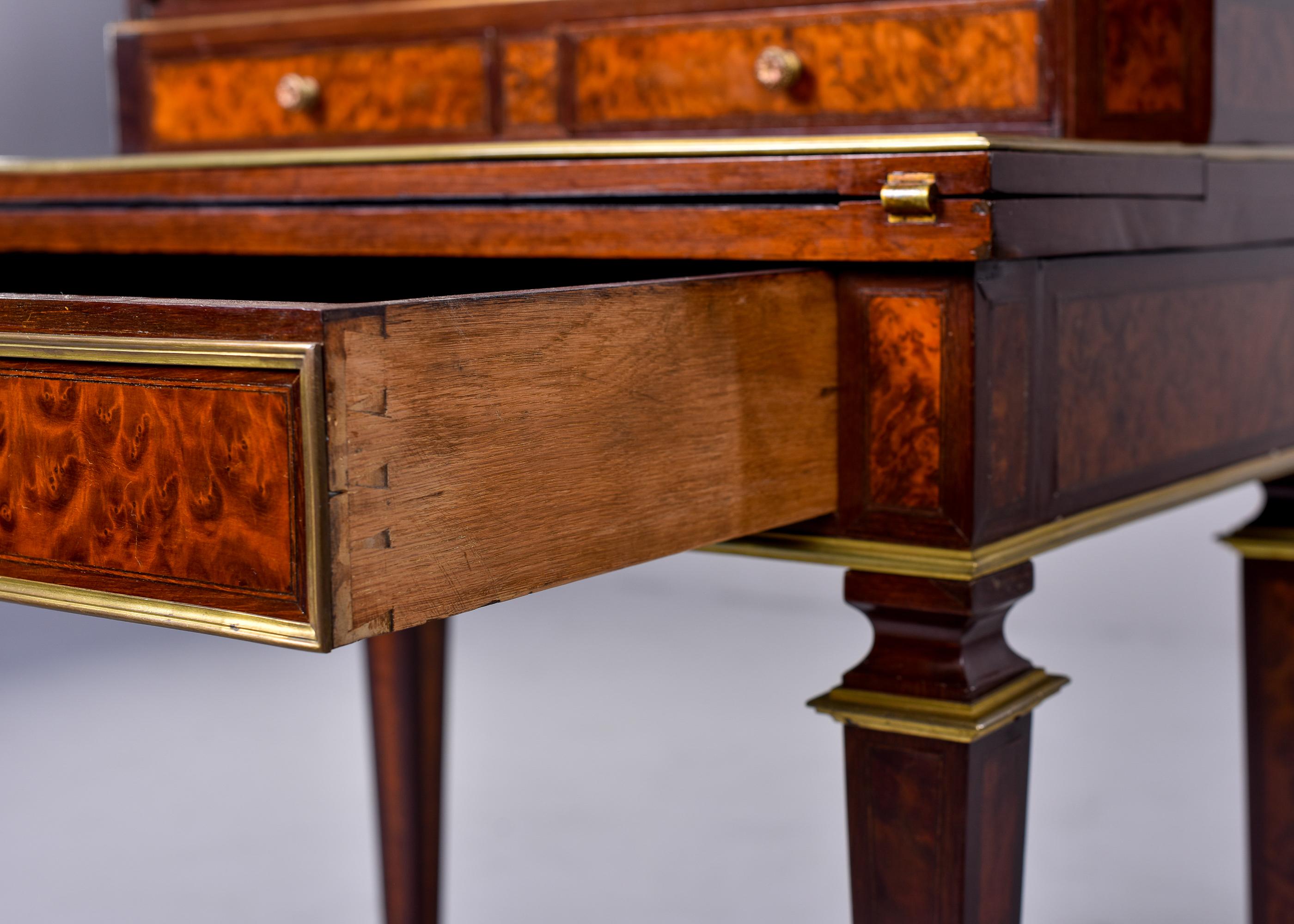 Late 19th C Louis XVI Style Mahogany Desk, Bonheur du Jour 7