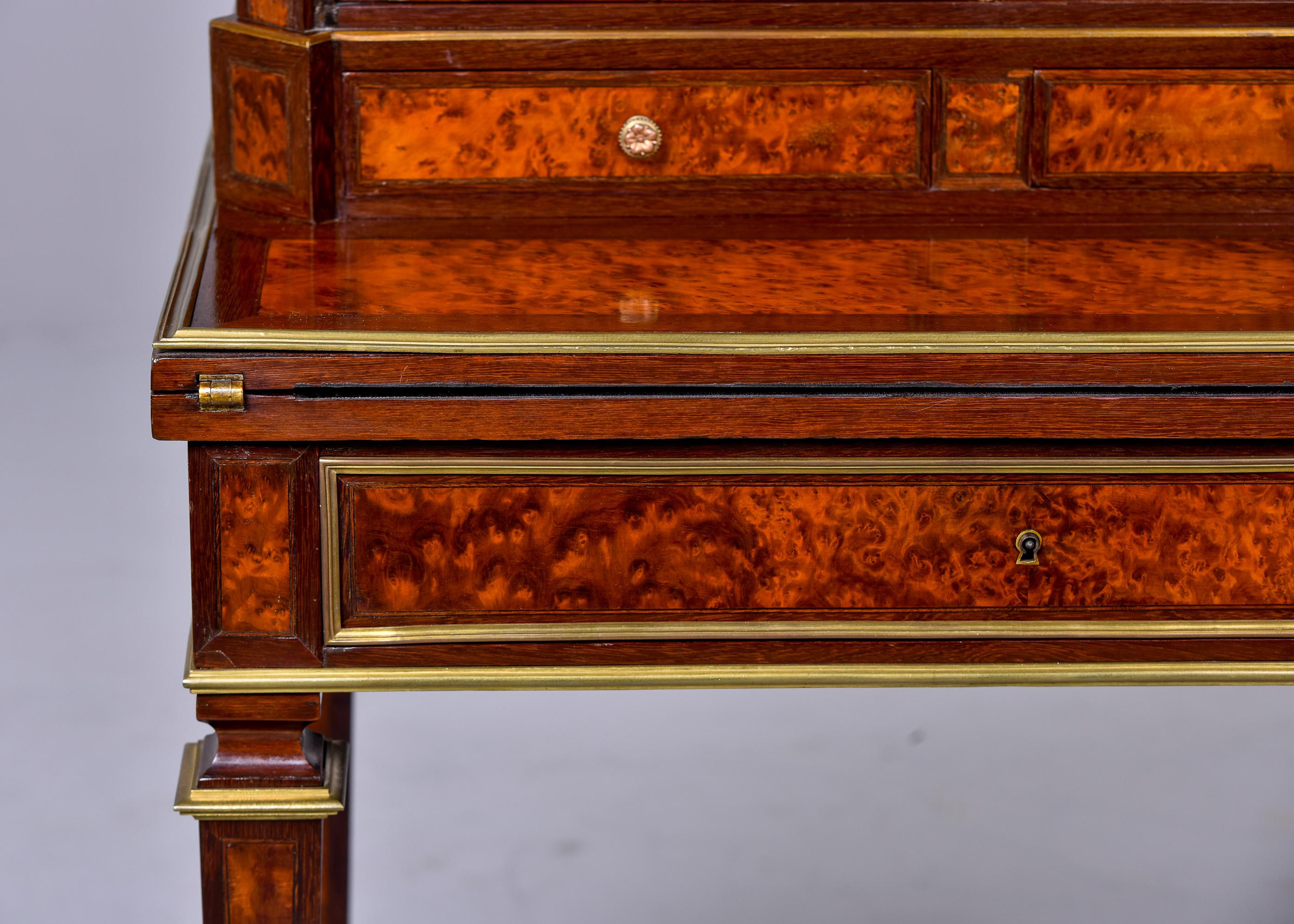 Late 19th C Louis XVI Style Mahogany Desk, Bonheur du Jour 2