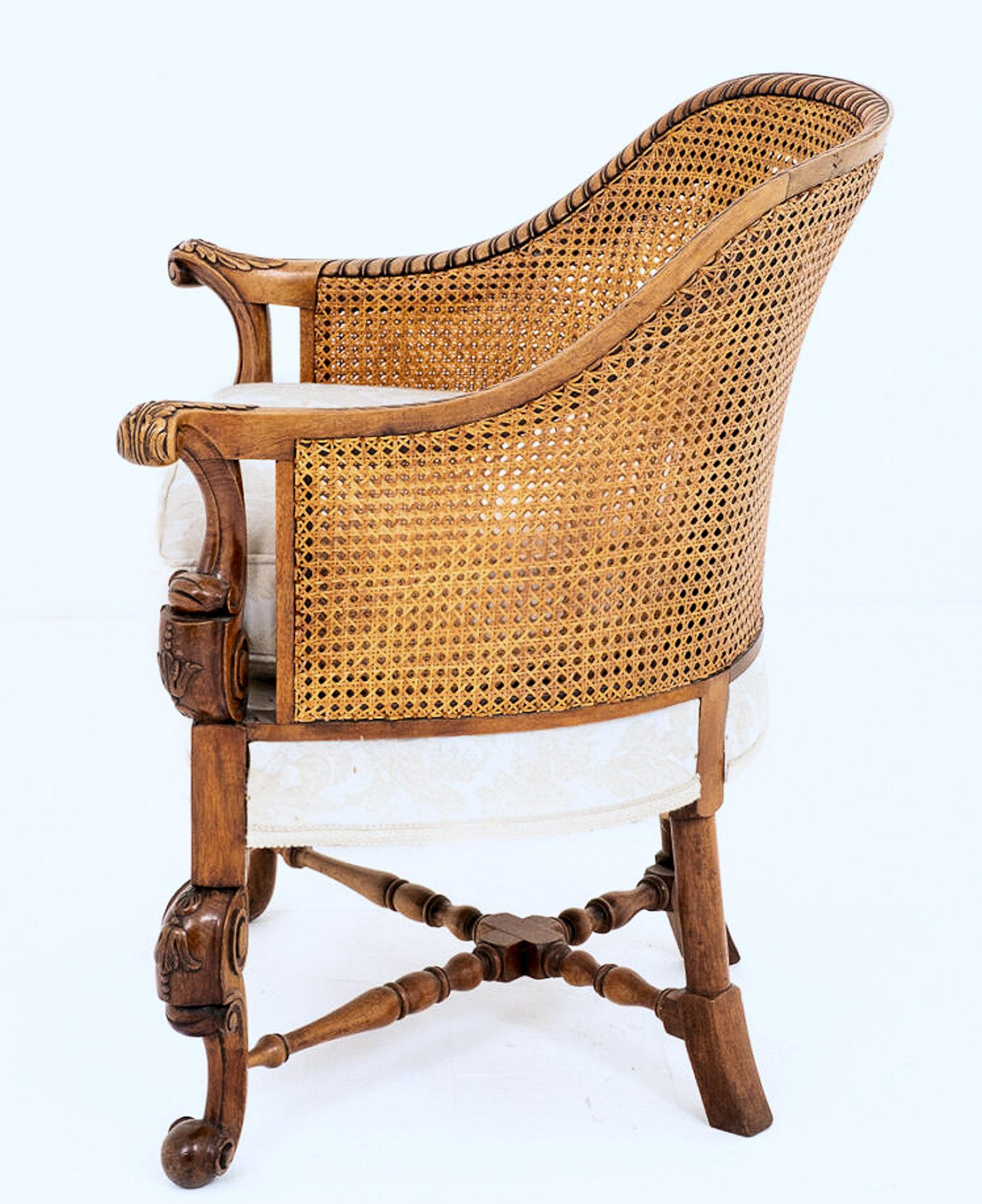 Late 19th Century Mahogany Bergère Chair In Good Condition In London, GB
