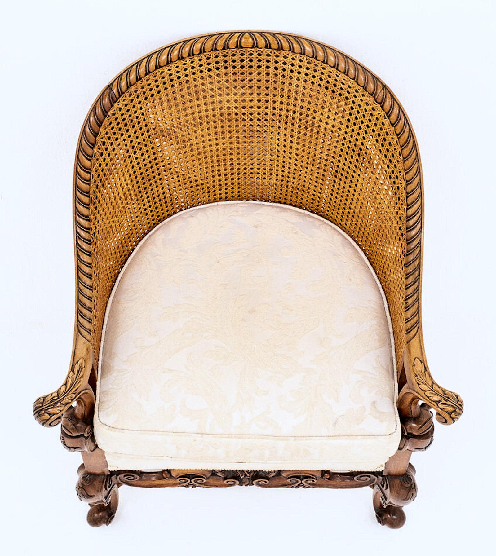 Late 19th Century Mahogany Bergère Chair 3