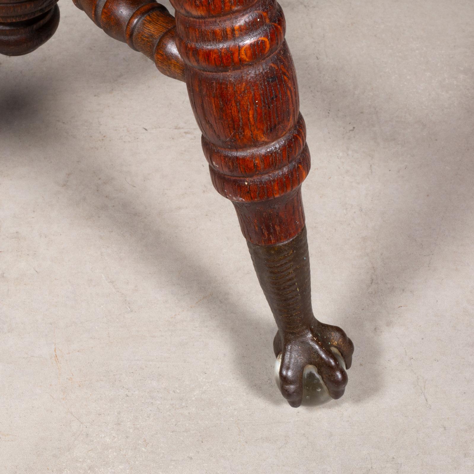 Late 19th c. Mahogany Claw Foot Piano Stool c.1880 1