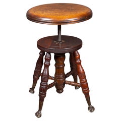 Late 19th c. Mahogany Claw Foot Piano Stool c.1880