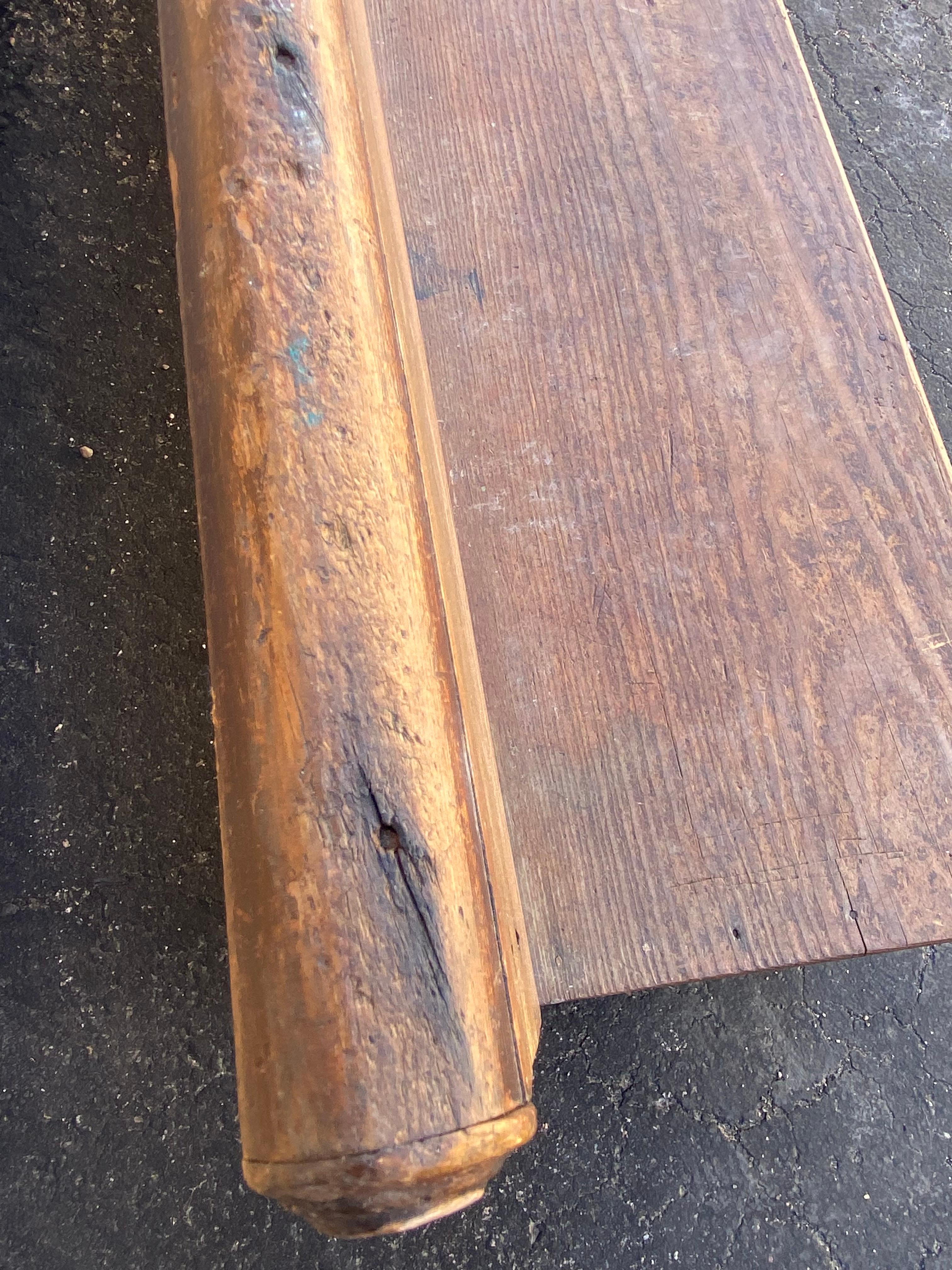 Late 19th C Mennonite Weathered Bench  For Sale 4