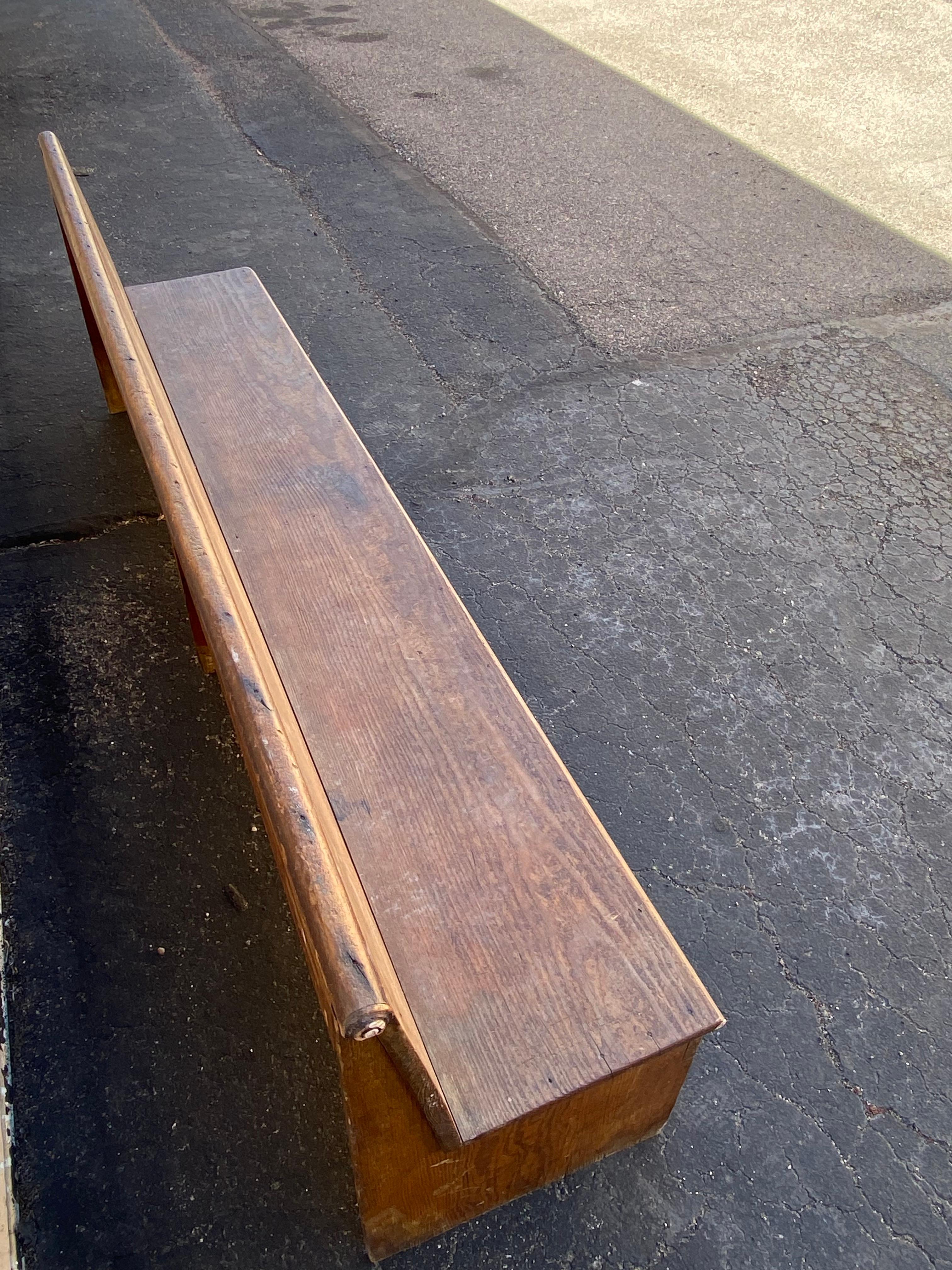 Late 19th C Mennonite Weathered Bench  In Good Condition For Sale In Fort Collins, CO