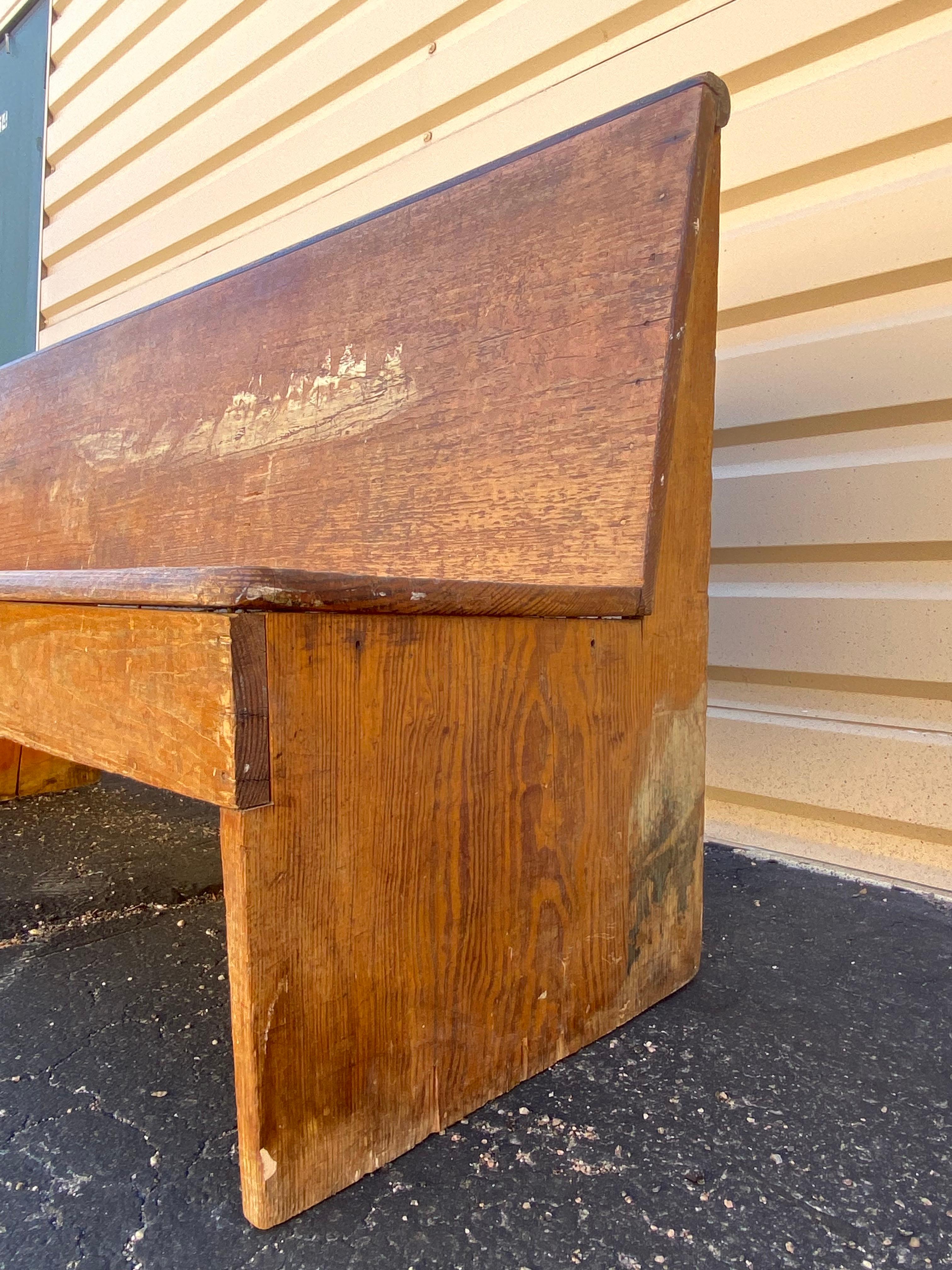 19th Century Late 19th C Mennonite Weathered Bench  For Sale