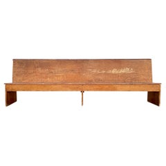 Vintage Late 19th C Mennonite Weathered Bench 