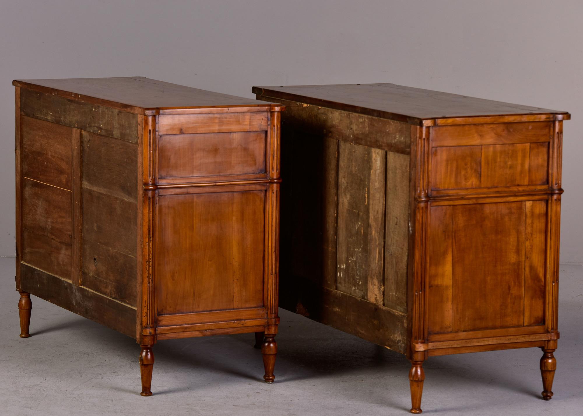 Late 19th C Near Pair of Cherry Chests of Drawers 3