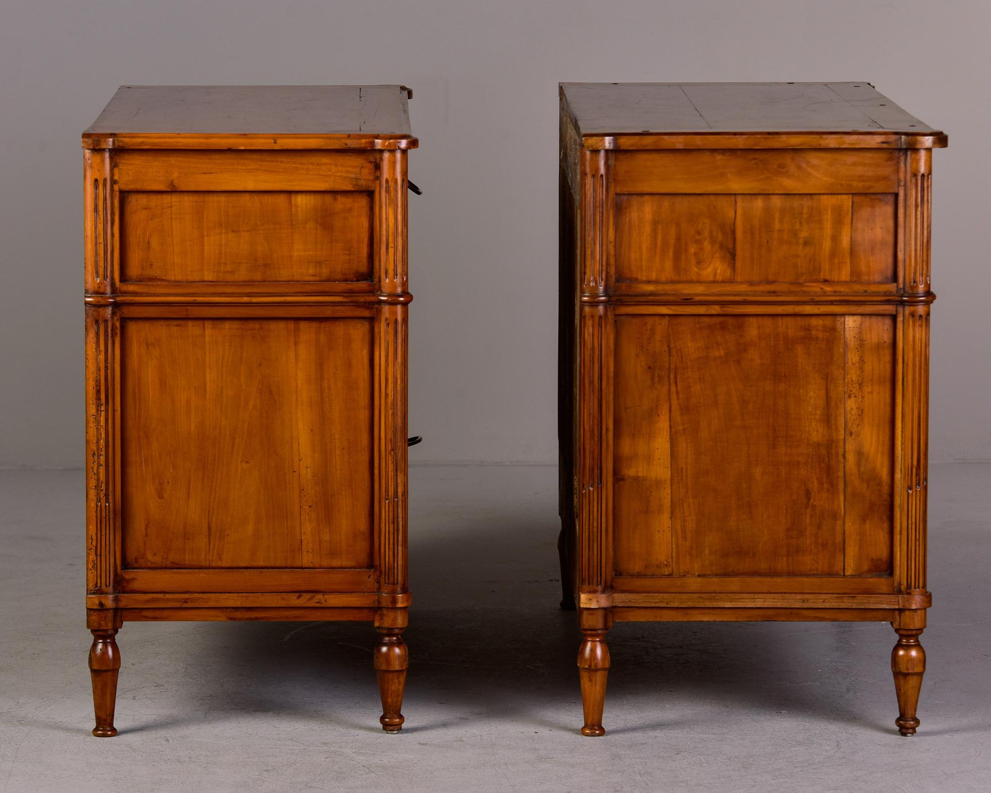 Late 19th C Near Pair of Cherry Chests of Drawers 4