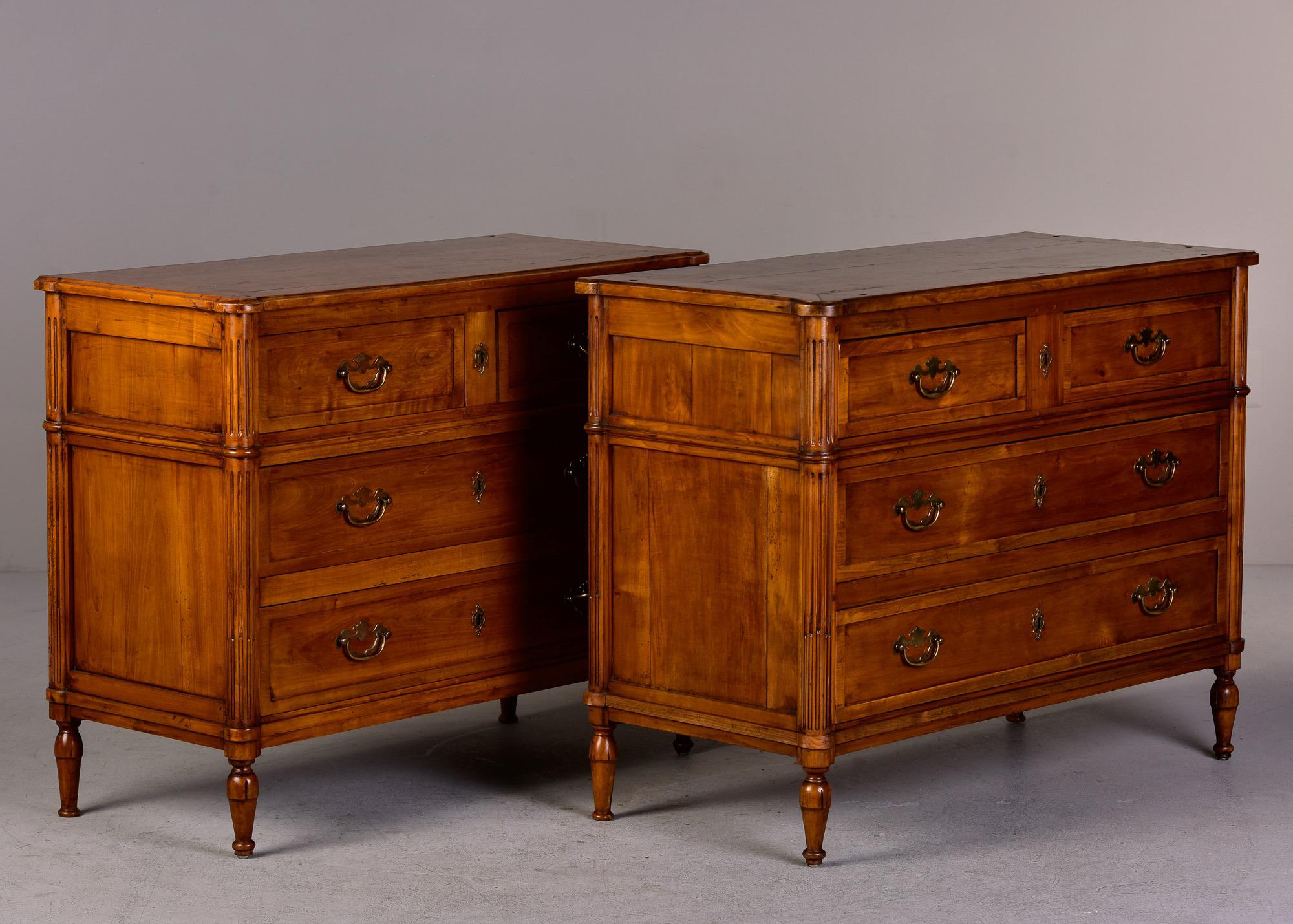 Late 19th C Near Pair of Cherry Chests of Drawers 5