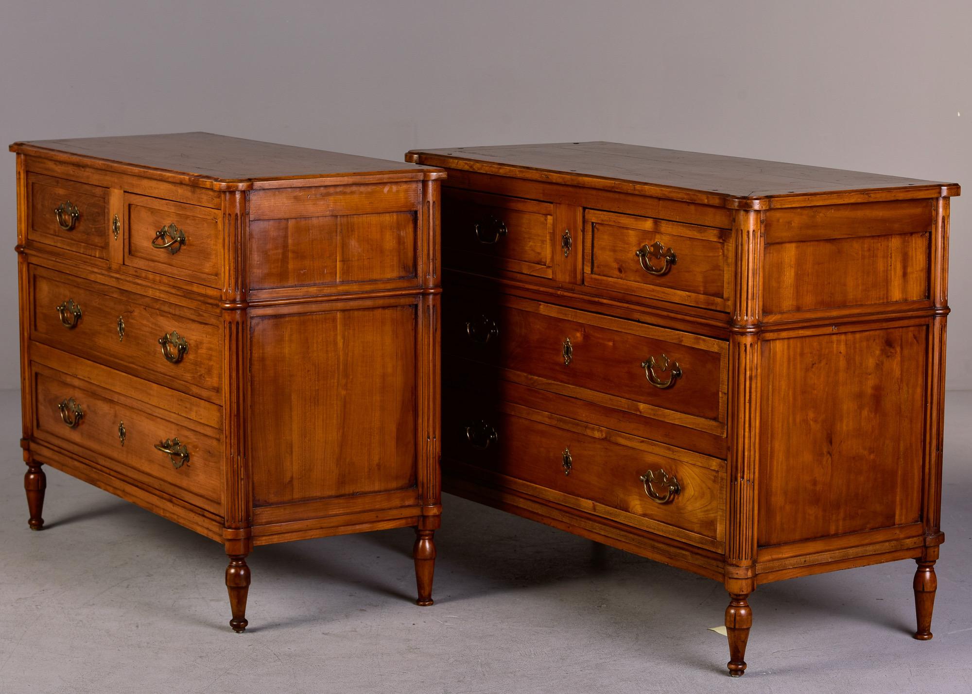Late 19th C Near Pair of Cherry Chests of Drawers 1