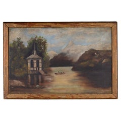 Antique Late 19th c. Oil on Canvas Painting c.1884 (FREE SHIPPING)