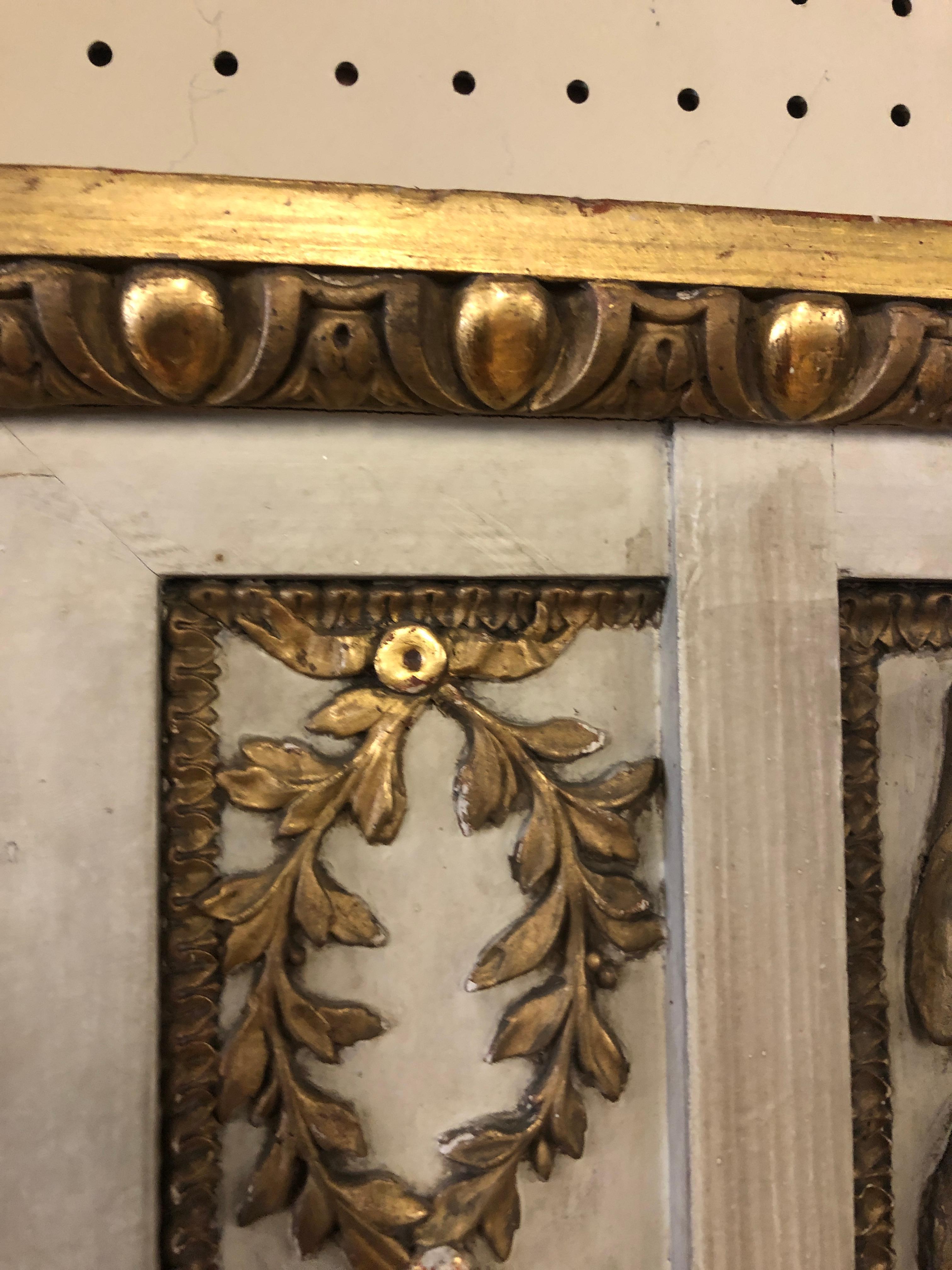 Late 19th C Painted and Gilt French Trumeau Mirror 5