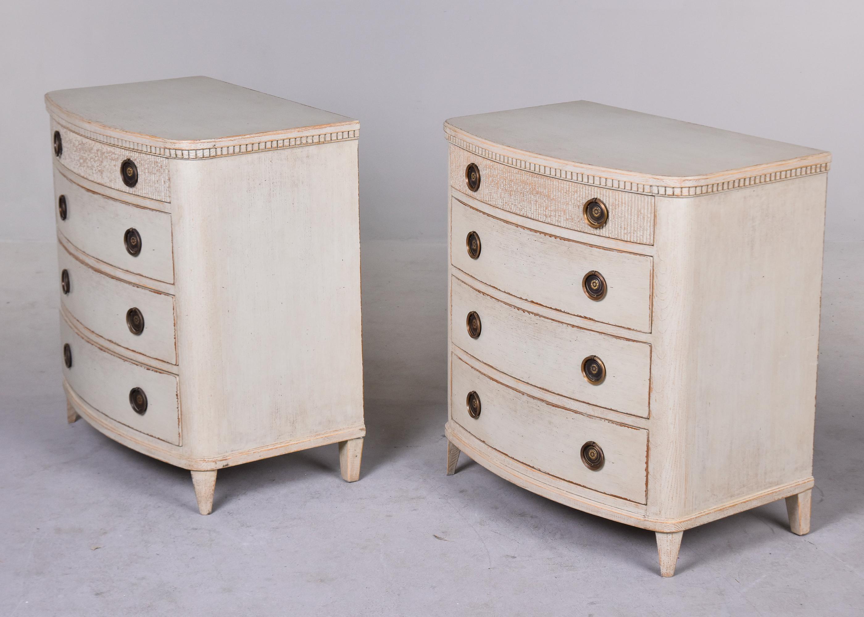 Late 19th Century Pair Swedish Painted Four Drawer Chests For Sale 5