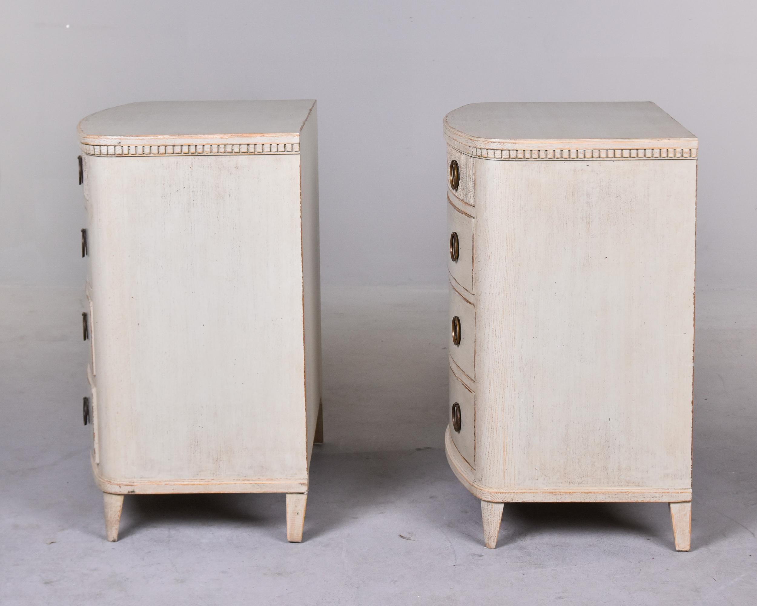 Late 19th Century Pair Swedish Painted Four Drawer Chests For Sale 6