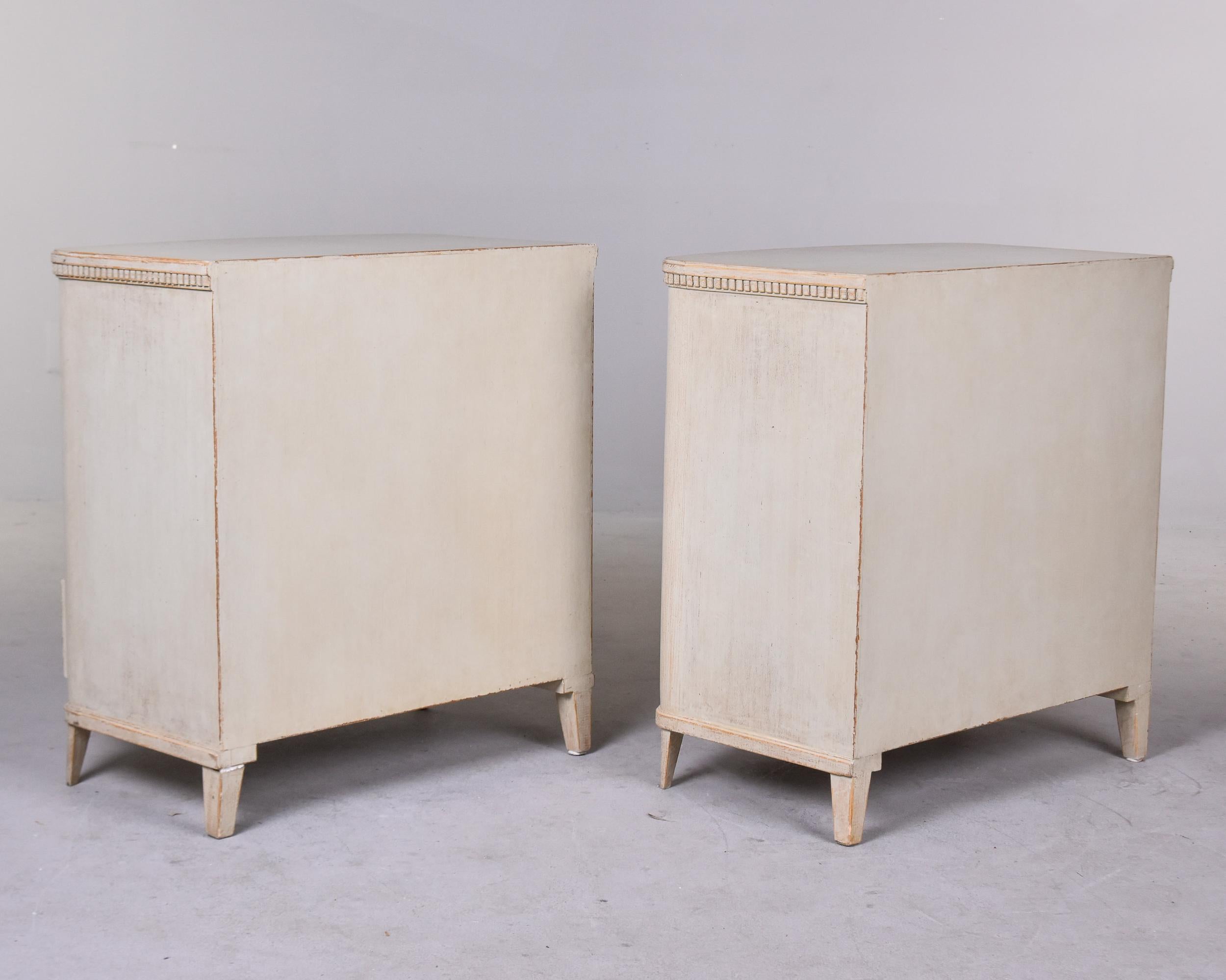 Late 19th Century Pair Swedish Painted Four Drawer Chests For Sale 7
