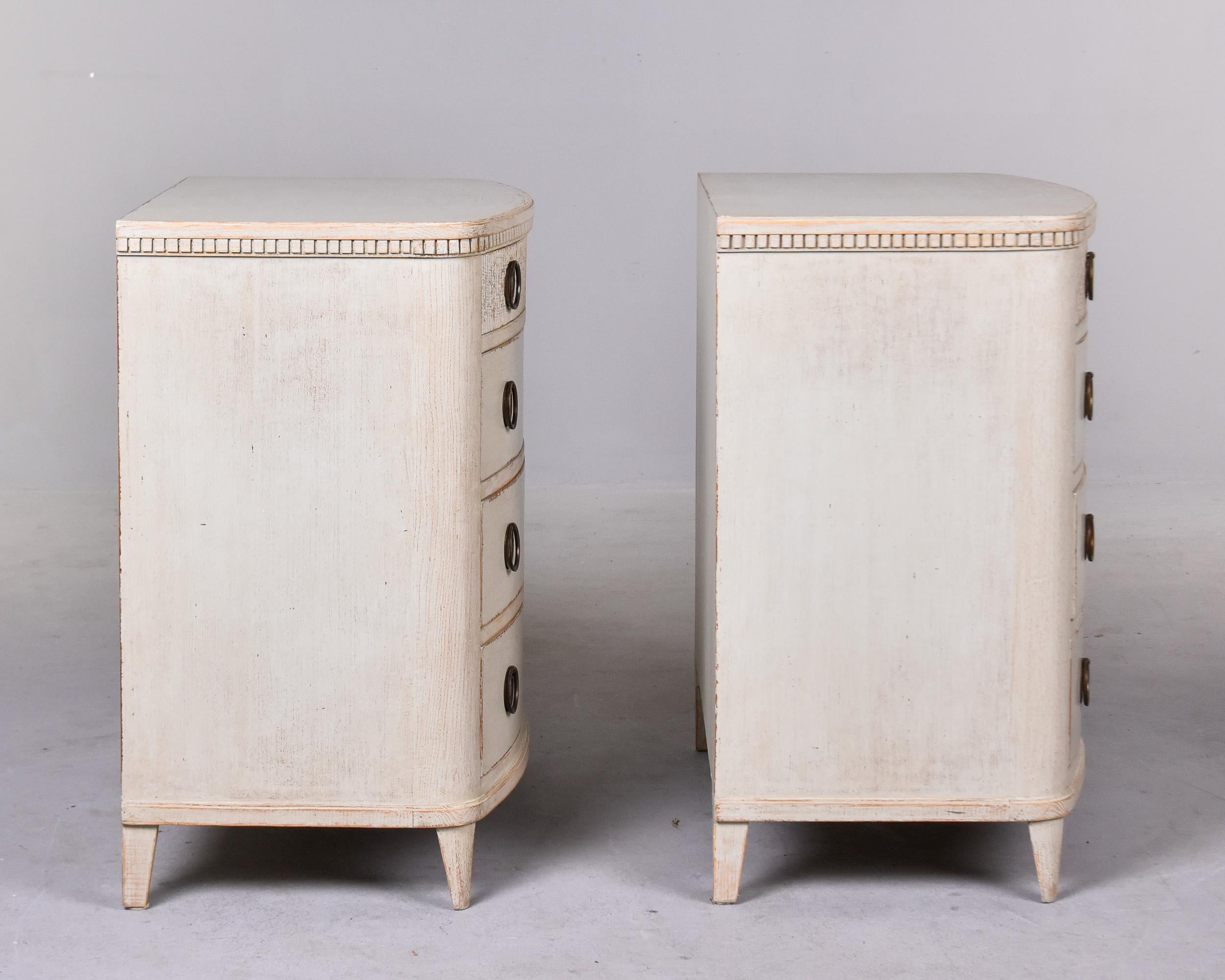 Late 19th Century Pair Swedish Painted Four Drawer Chests For Sale 8