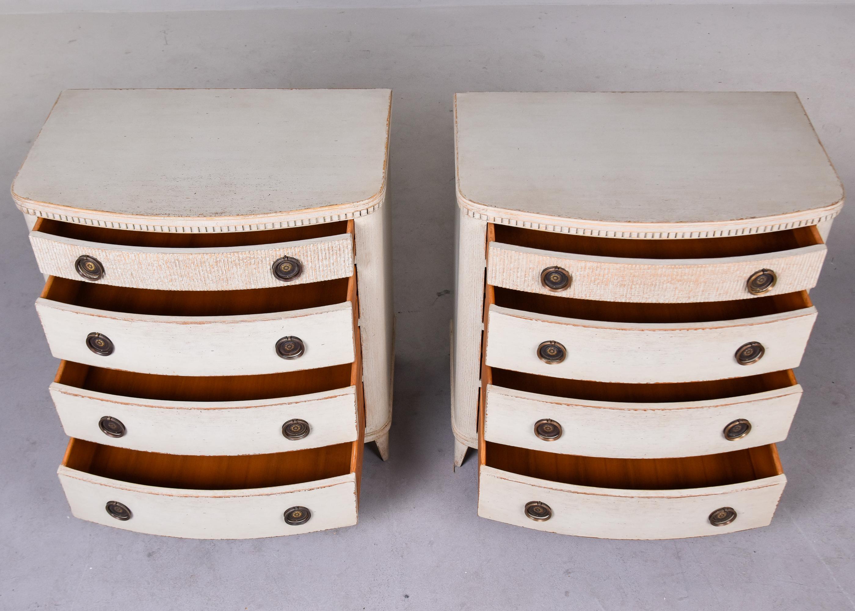 Late 19th Century Pair Swedish Painted Four Drawer Chests In Good Condition For Sale In Troy, MI