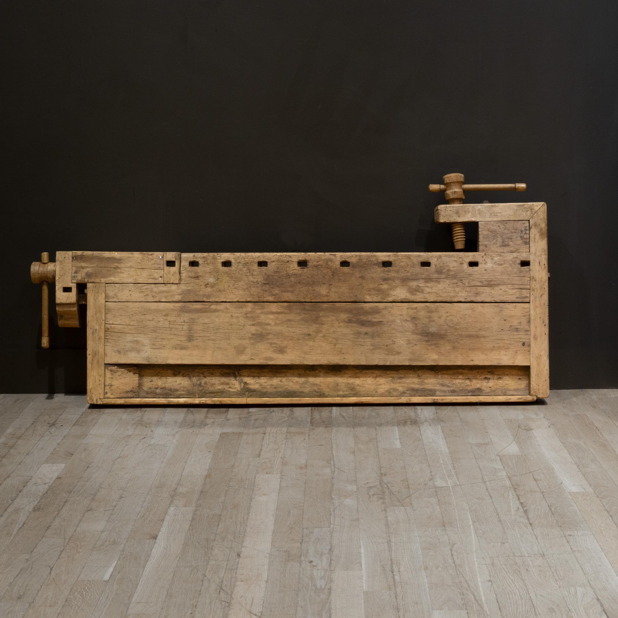 Late 19th c. Scrubbed Carpenter's Workbench c.1880-1900 For Sale 2