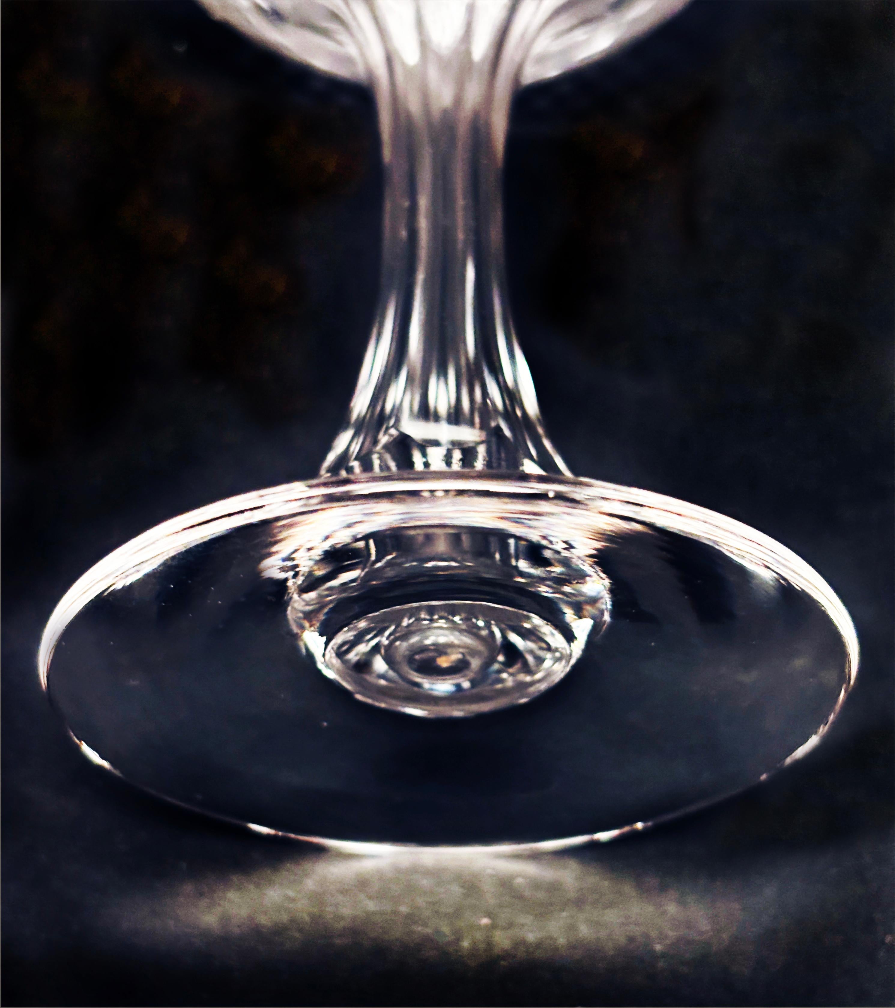 A.I.C., fin du 19ème siècle, ensemble de 5 coupes à champagne à tige creuse en cristal en vente 4