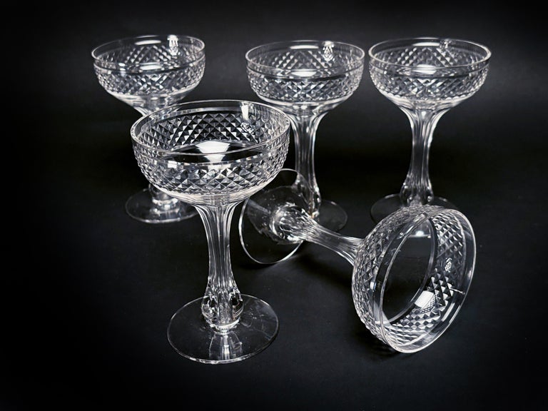 Late 19th C. Set of 5 Crystal Hollow Stem Champagne Coupes For Sale at  1stDibs