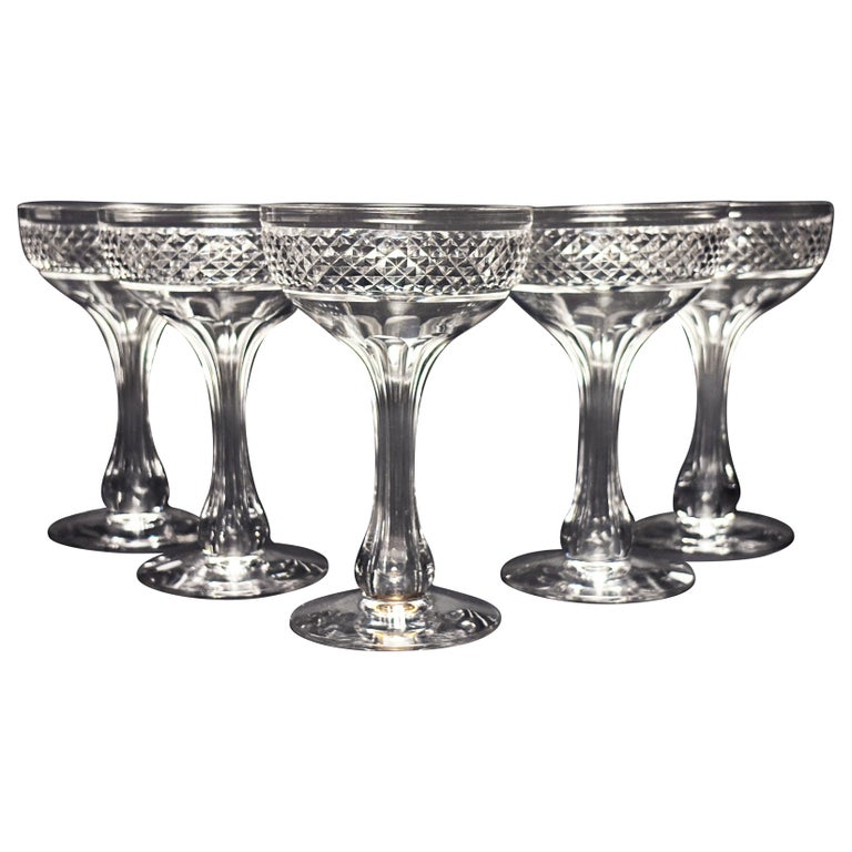 Late 19th C. Set of 5 Crystal Hollow Stem Champagne Coupes For Sale at  1stDibs