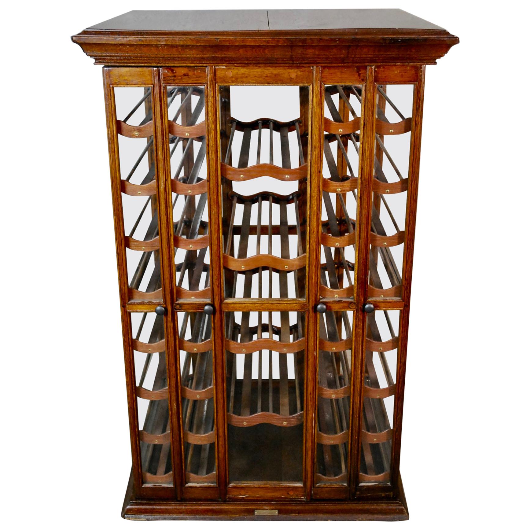 Late 19th Century Showcase Spool Wine Cabinet by The Exhibition Showcase Co.