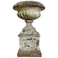 Late 19th Century Terracotta Tazza Urn and Plinth