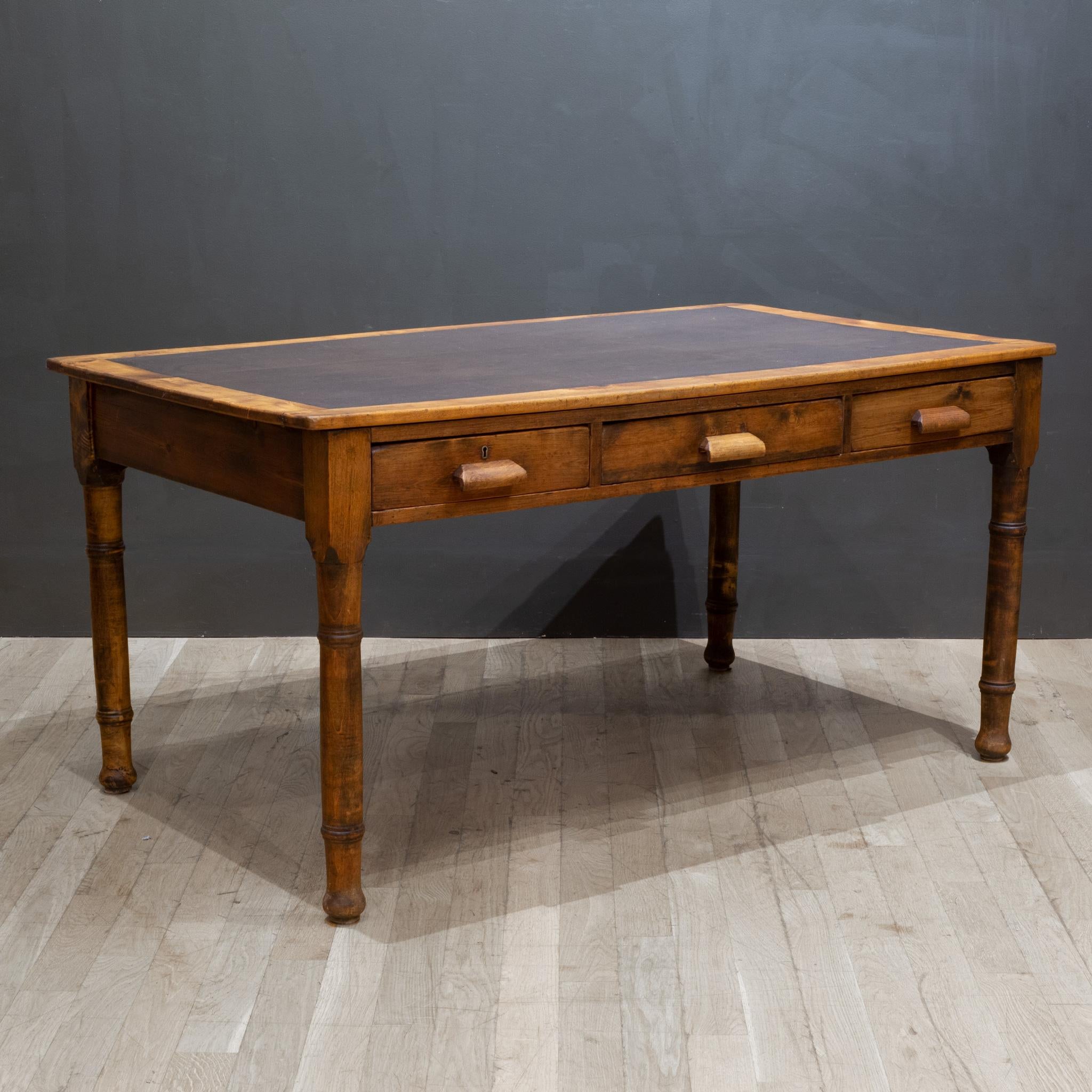 Victorian Early 20th c. English Three Drawer Desk c. 1930-1950