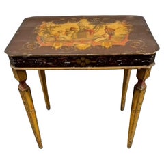 Late 19th C. Venetian Painted Side Table with Figural Decoration, Ex. Apfel