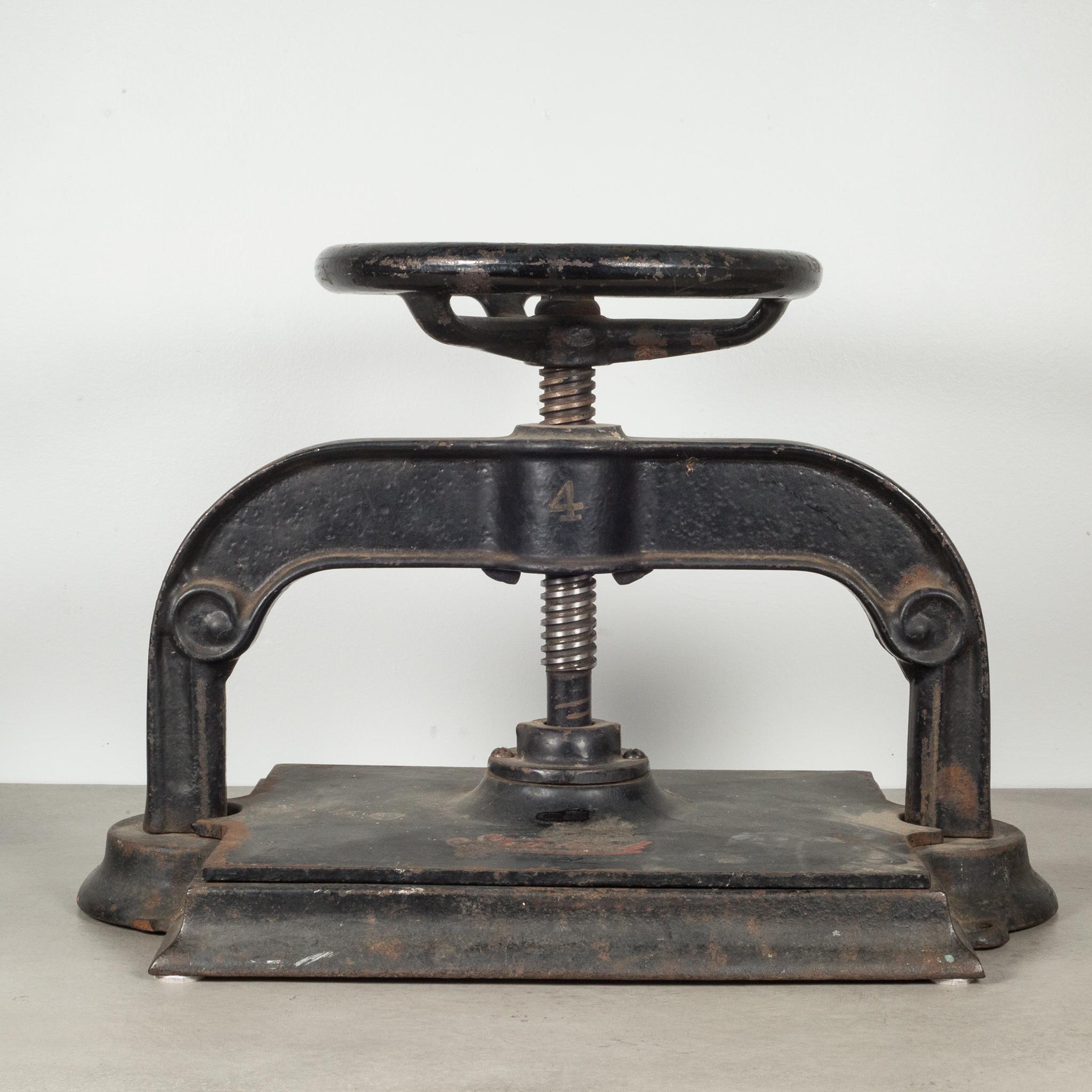 Late 19th C. Victorian Cast Iron Wheel Book Press, c.1890 3