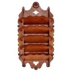 Late 19th C. Victorian English Wooden Wall Mounted Letter Sorter